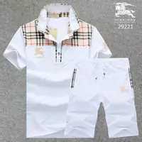 chaude popular mannches courtes burberry Trainingsanzug super blanc